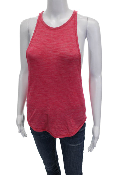 Lululemon Women Red Basic Tank Sleeveless Round Neck Polyester Blend Size S