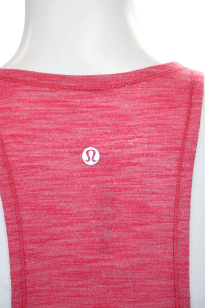 Lululemon Women Red Basic Tank Sleeveless Round Neck Polyester Blend Size S