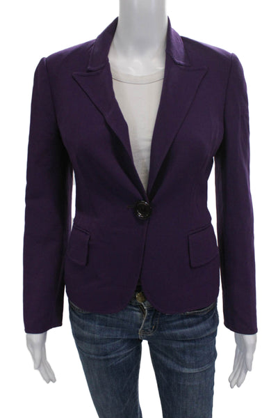Michael Kors Women Blazer Purple Virgin Wool Button Size 4