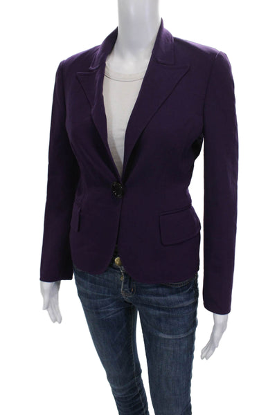 Michael Kors Women Blazer Purple Virgin Wool Button Size 4