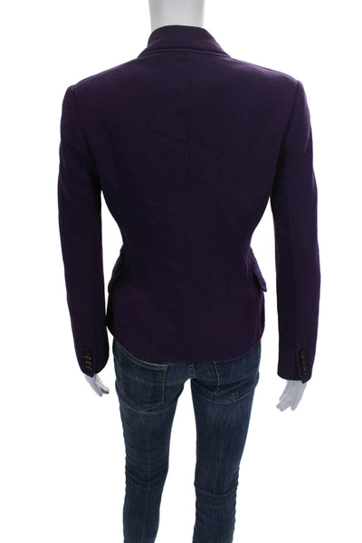 Michael Kors Women Blazer Purple Virgin Wool Button Size 4