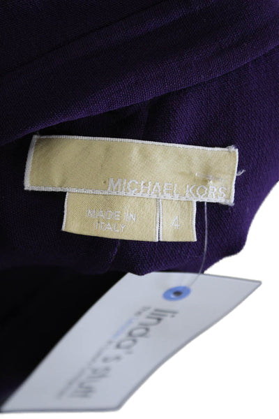Michael Kors Women Blazer Purple Virgin Wool Button Size 4