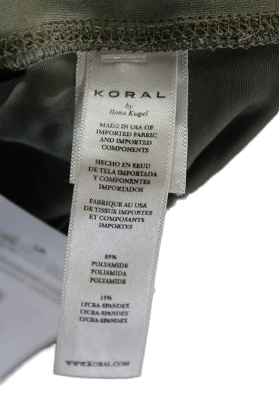 Koral Womens Ankle Leggings Green Polyamide Pull On Solid Size S