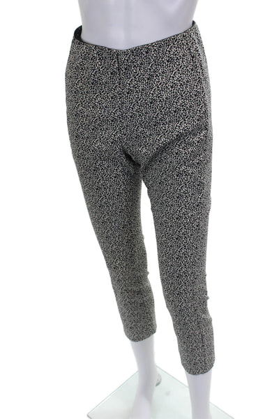 Rag & Bone Women Cropped Animal Print Cotton Pants Black Zip Size 4