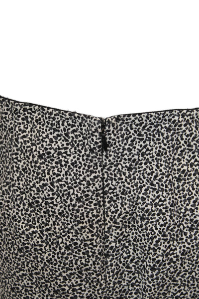 Rag & Bone Women Cropped Animal Print Cotton Pants Black Zip Size 4