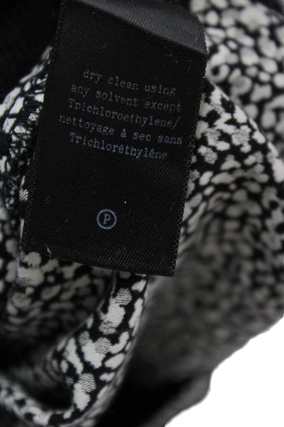Rag & Bone Women Cropped Animal Print Cotton Pants Black Zip Size 4