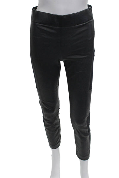 KaufmanFranco Women Black Lambskin Leggings Size S