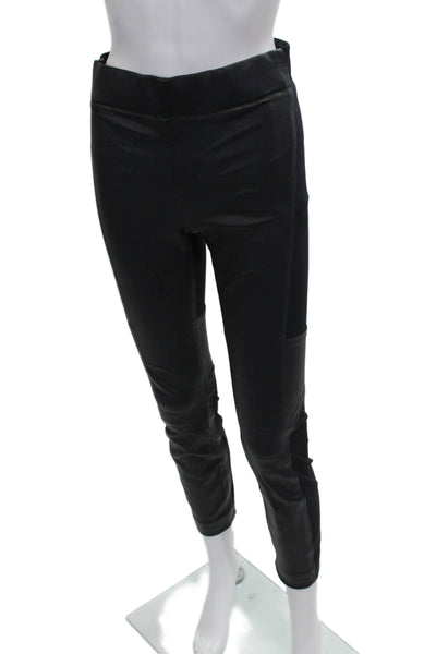 KaufmanFranco Women Black Lambskin Leggings Size S
