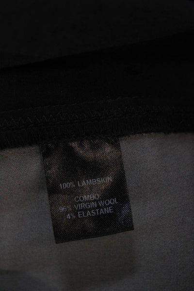 KaufmanFranco Women Black Lambskin Leggings Size S