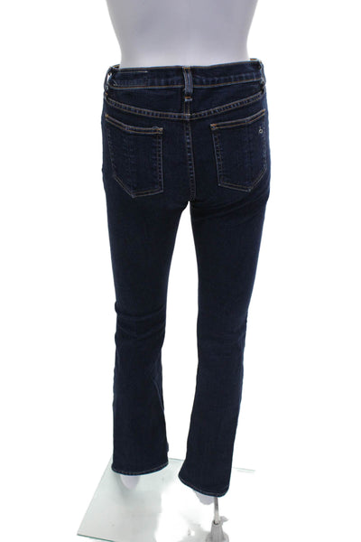 Rag & Bone Women Bootcut Jeans Blue Cotton Blend Button Size 27