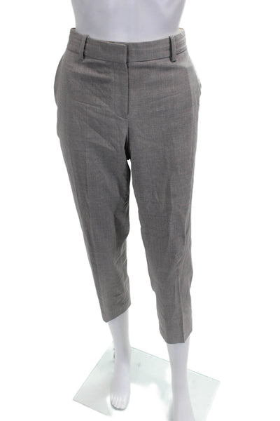 Theory Women Cropped Virgin Wool Gray Pants Zip 23in Size 4