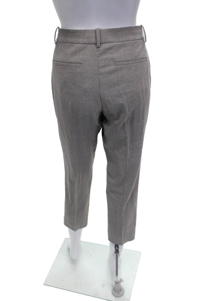 Theory Women Cropped Virgin Wool Gray Pants Zip 23in Size 4