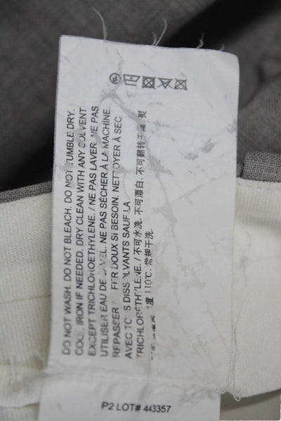 Theory Women Cropped Virgin Wool Gray Pants Zip 23in Size 4