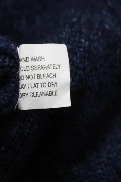 Jigsaw Women Blue Wool V-Neck Pullover Sweater Long Sleeve Size 1