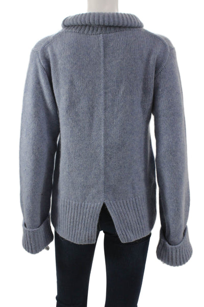 Khaite Women Pullover Cashmere Turtleneck Sweater Blue Size XS