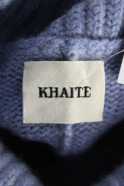 Khaite Women Pullover Cashmere Turtleneck Sweater Blue Size XS