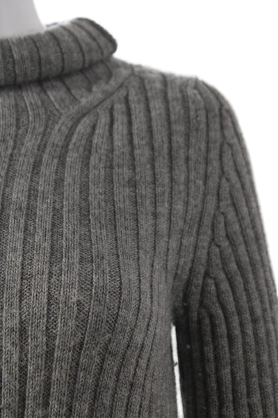 Chloe Womens Alpaca Turtleneck Tunic Sweater Gray Pullover Long Sleeve Size XS