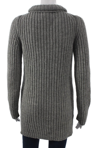 Chloe Womens Alpaca Turtleneck Tunic Sweater Gray Pullover Long Sleeve Size XS