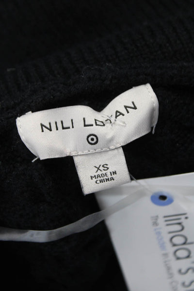 Nili Lotan For Target Women Collared Cotton Pullover Sweater Black Size XS
