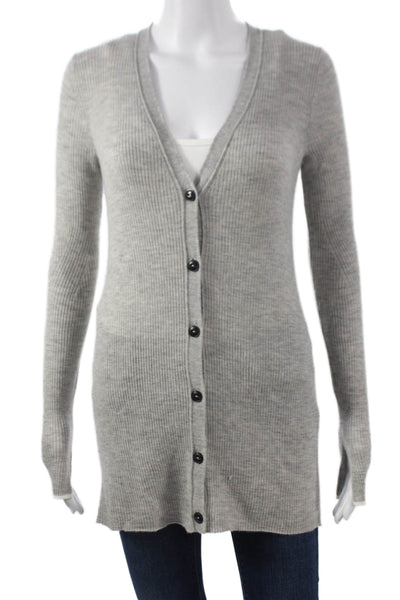 Rag & Bone Womens Cashmere V Neck Cardigan Gray Long Sleeve Size XS