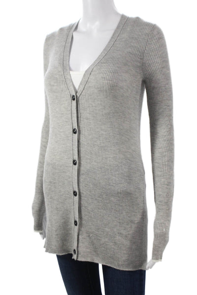 Rag & Bone Womens Cashmere V Neck Cardigan Gray Long Sleeve Size XS