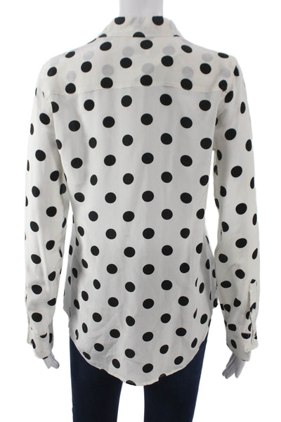 Equipment Femme Womens Silk Polka Dot Collared Button-Up Long Sleeve Size XS