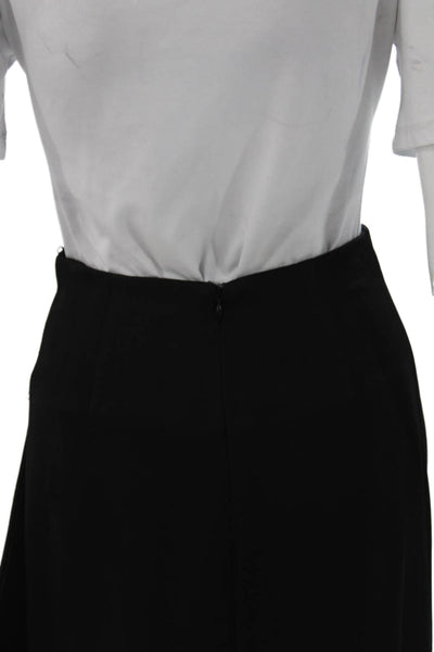 Ellery Womens Black Acetate Wrap Skirt Long Button Closure Size 2
