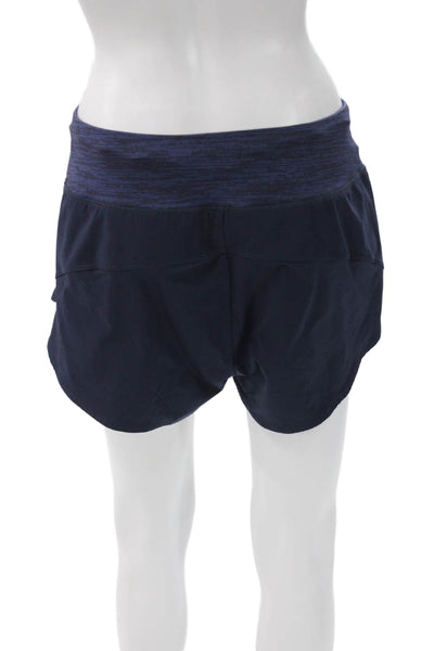 Outdoor Voices Women Athletic Blue Recycled Polyester Solid Shorts Size L