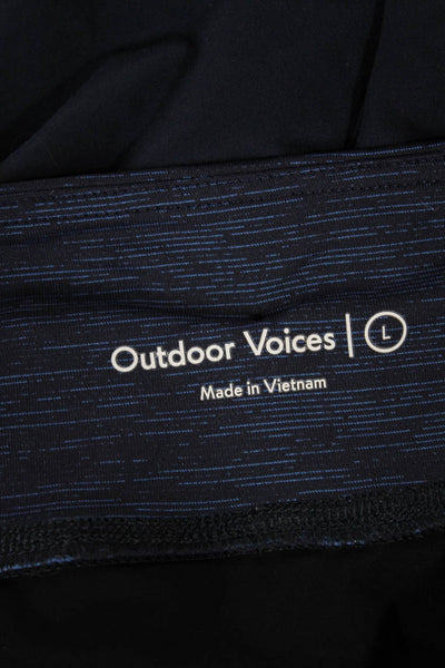 Outdoor Voices Women Athletic Blue Recycled Polyester Solid Shorts Size L