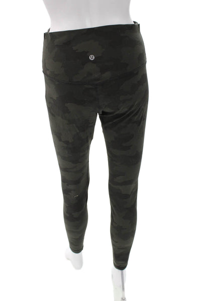 Lululemon Womens Ankle Leggings Multicolor Camouflage Polyester Blend Size 10