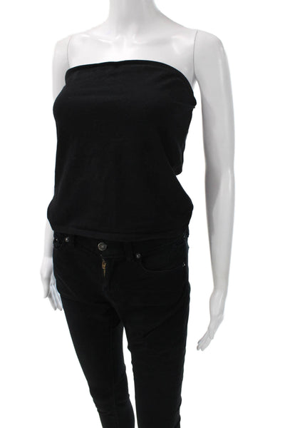 Reformation Womens Black Cotton Square Neck Sleeveless Tank Basic Size L