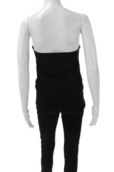 Reformation Womens Black Cotton Square Neck Sleeveless Tank Basic Size L