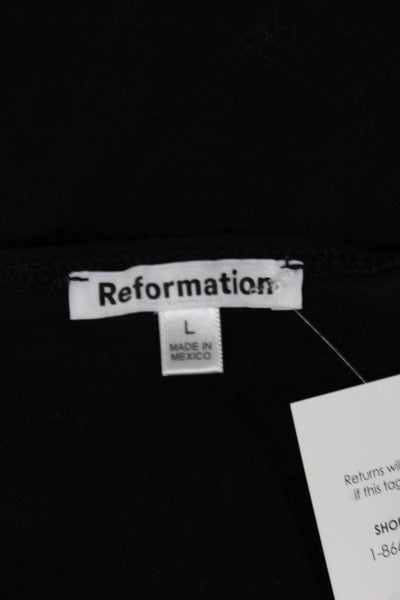 Reformation Womens Black Cotton Square Neck Sleeveless Tank Basic Size L