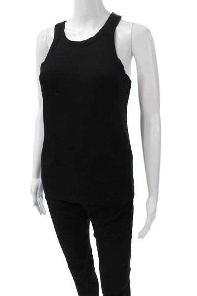 WSLY Womens Basic Sleeveless Tank Black Round Neck Tencel Summer Size XL