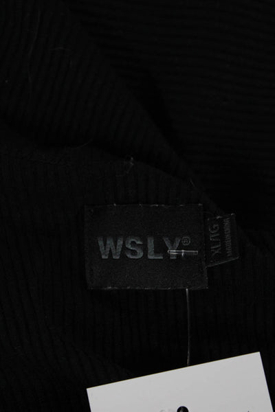 WSLY Womens Basic Sleeveless Tank Black Round Neck Tencel Summer Size XL