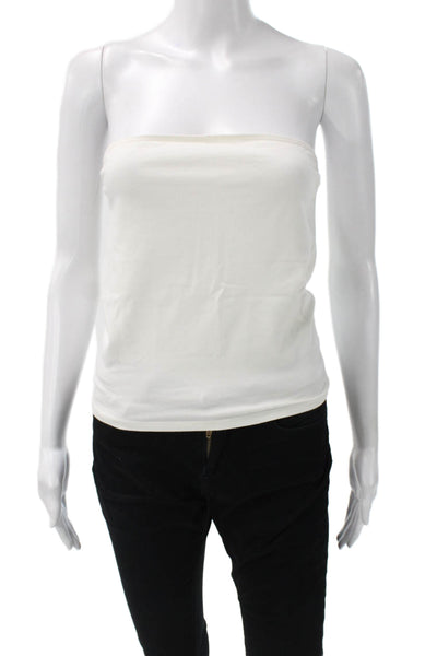 Reformation Women Cotton Square Neck Sleeveless Tank White Size L