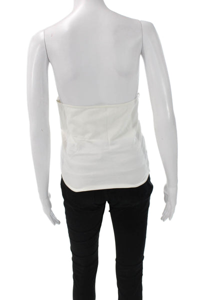 Reformation Women Cotton Square Neck Sleeveless Tank White Size L
