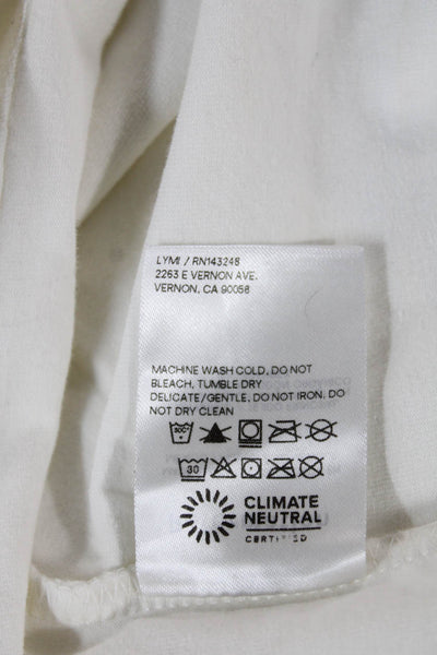 Reformation Women Cotton Square Neck Sleeveless Tank White Size L