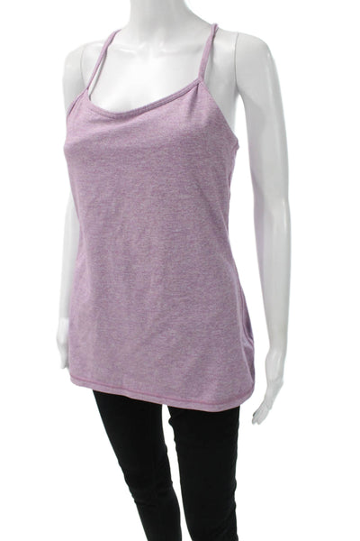 Lululemon Womens Purple Scoop Neck Basic Tank Polyester Blend Size M