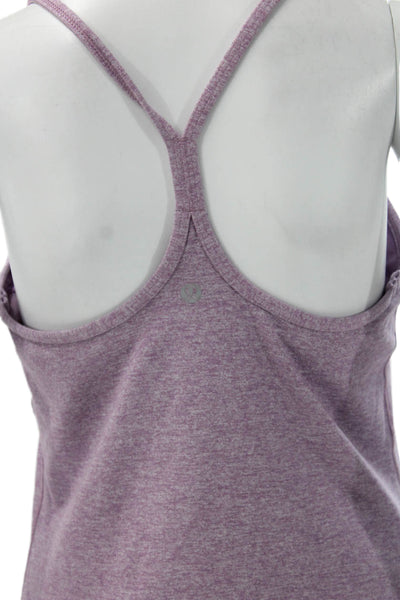 Lululemon Womens Purple Scoop Neck Basic Tank Polyester Blend Size M