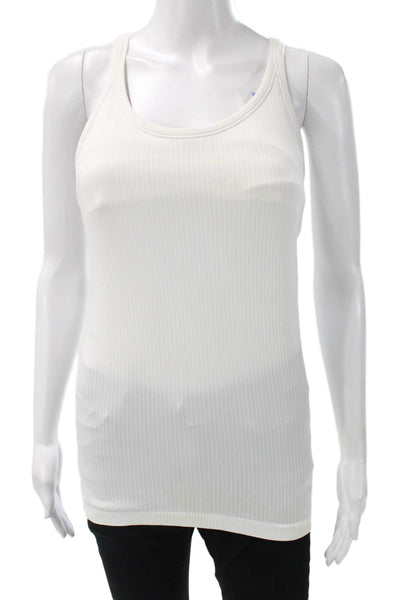 Lululemon Womens Scoop Neck Sleeveless Basic Tank White Polyester Blend Size S