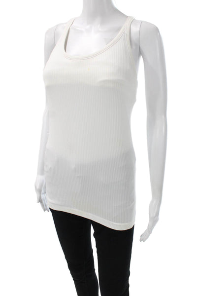 Lululemon Womens Scoop Neck Sleeveless Basic Tank White Polyester Blend Size S