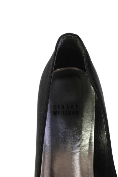 Stuart Weitzman Womens Embellished Peep Toe Heels Shoes Black Size 9M