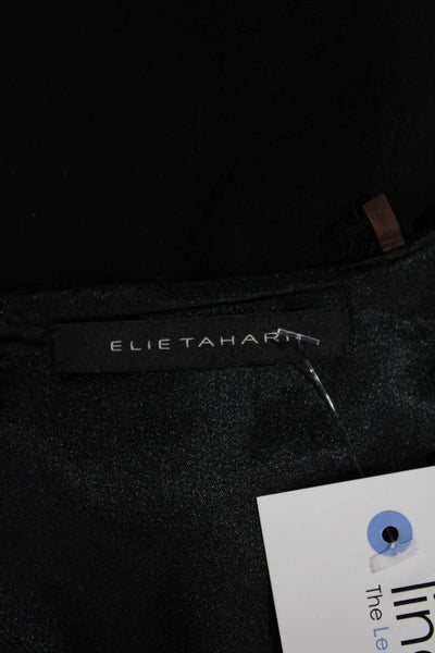 Elie Tahari Women Sheath Dress Black Viscose Square Neck Long Sleeve Zip Size 4