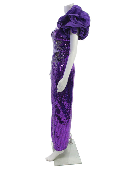 Alyce Designs Women Purple V-Neck Sleeveless Tank Dress Polyester Blend Size 8