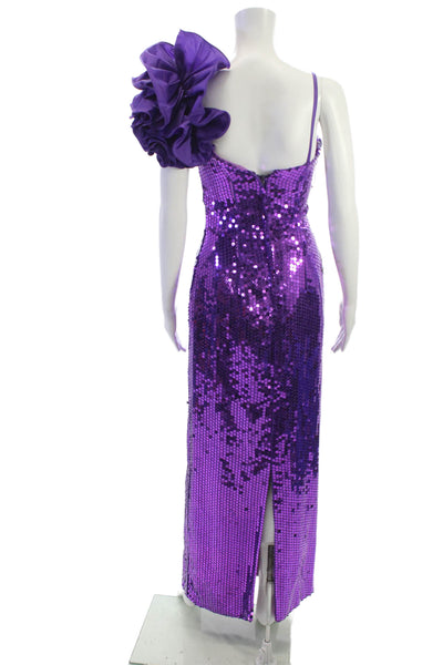 Alyce Designs Women Purple V-Neck Sleeveless Tank Dress Polyester Blend Size 8