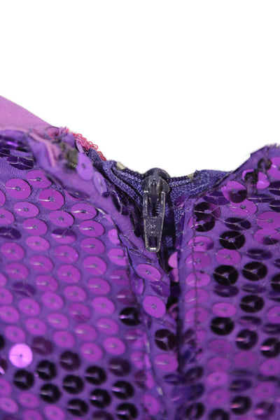 Alyce Designs Women Purple V-Neck Sleeveless Tank Dress Polyester Blend Size 8