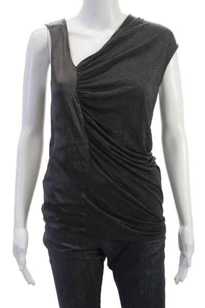 Heather Womens One Shoulder Sleeveless Modal Blouse Gray Size XS
