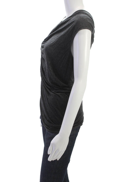 Heather Womens One Shoulder Sleeveless Modal Blouse Gray Size XS