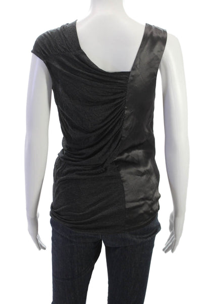 Heather Womens One Shoulder Sleeveless Modal Blouse Gray Size XS